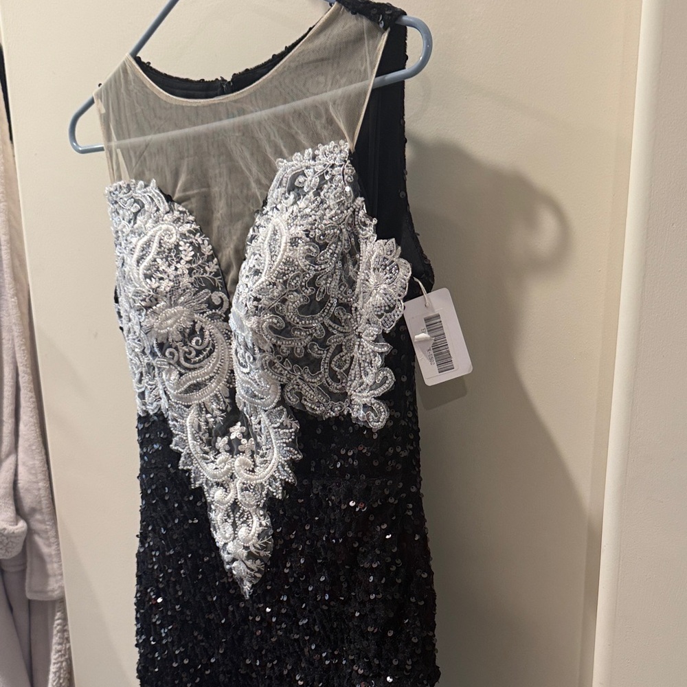 Elegant Black and Silver formal gown